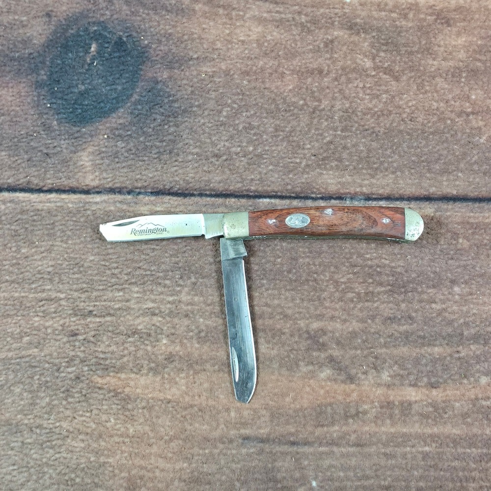 Remington Pocket Knife Mens OS Brown Good 2-Blade Wood Handle Sportsman Series